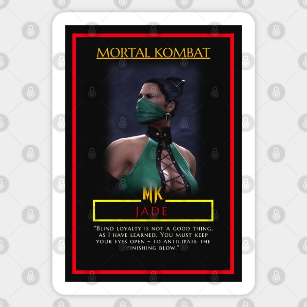 Jade Mortal Kombat (MK) - Poster,greeting cards and more. Sticker by Semenov